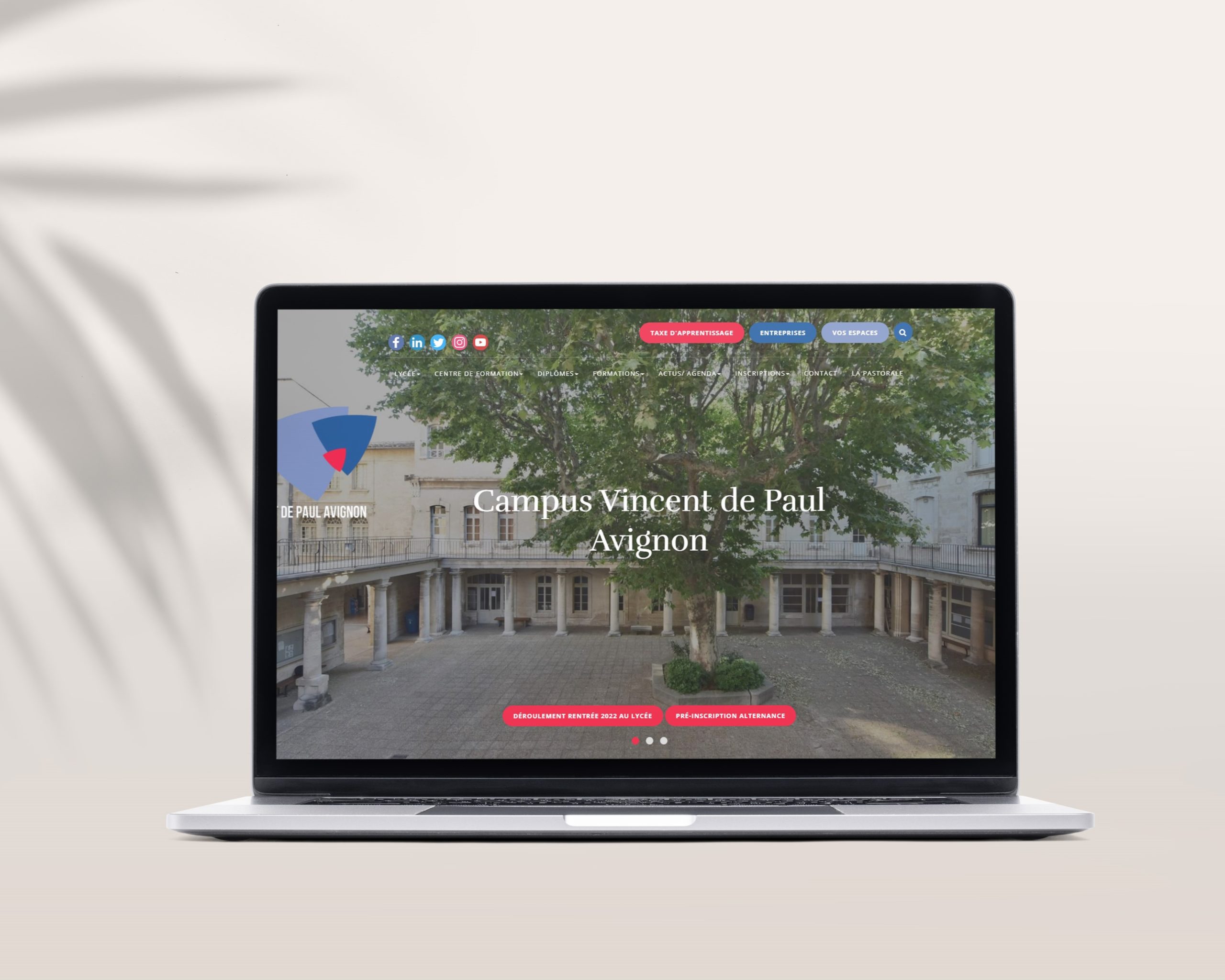 Création d'un site internet vitrine pour le Lycée Vincent de Paul à Avignon par l'agence de communication